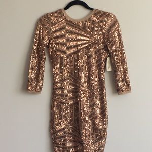 Gold sequin dress